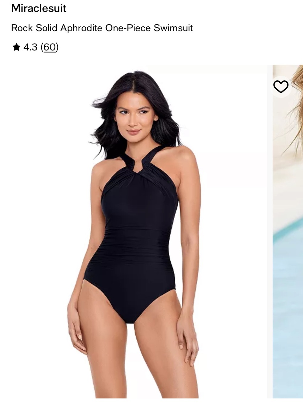 Miraclesuit Black Aphrodite Twist-Halter One-Piece Swimsuit